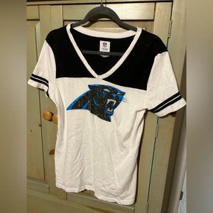NFL team apparel size large women’s V-neck short sleeve Panthers shirt